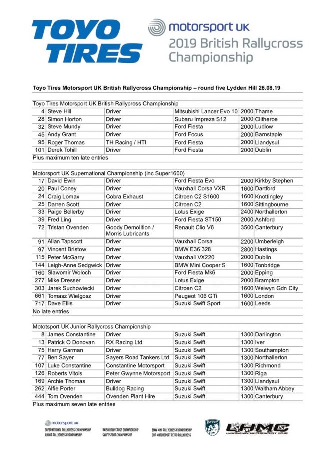 Lydden R5 Entry 1