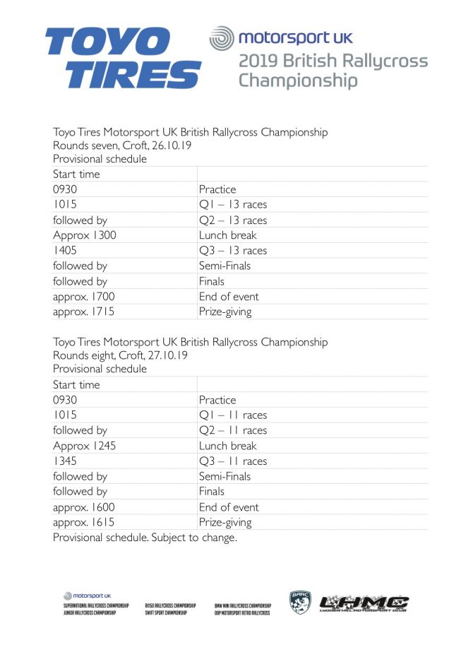 Croft timetable