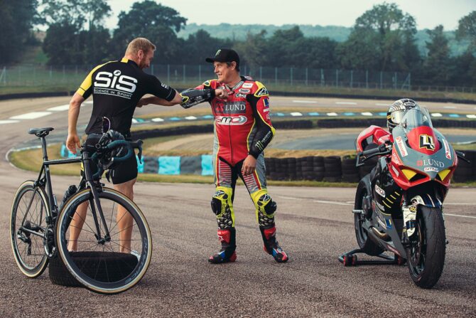 Sir Chris Hoy and John McGuinness at Lydden Hill